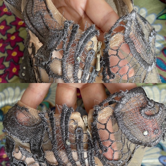 Dave & Johnny Sleeveless Mesh Lace Mini Dress Size 1/2 - Picture 14 of 14